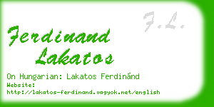 ferdinand lakatos business card