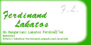 ferdinand lakatos business card